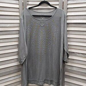 Grey tunic top with geometric design | Just My Size | 4X